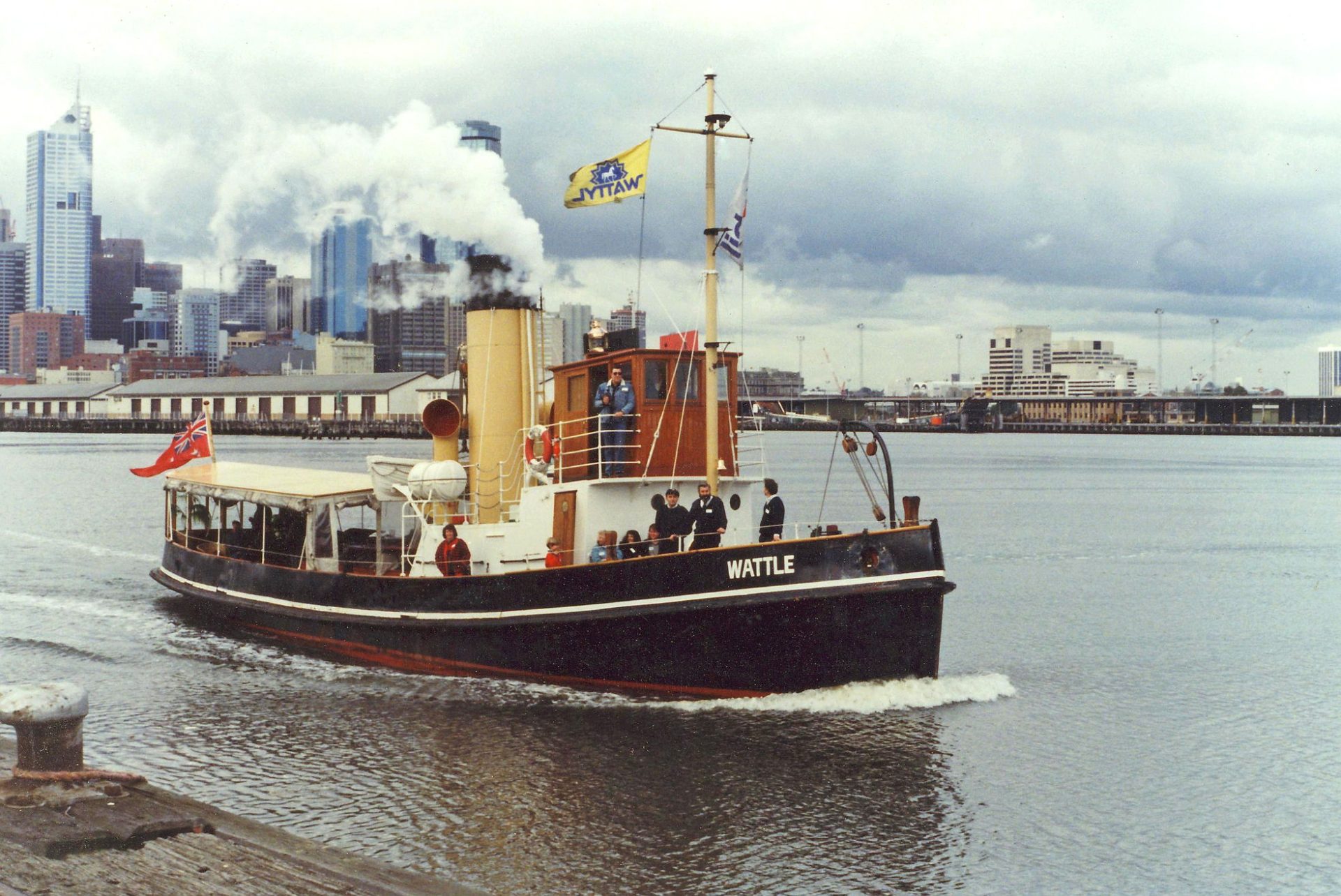 Wattle004MemberCruise1993 Steaming out of Victoria Dock 1993, Jeff Malley